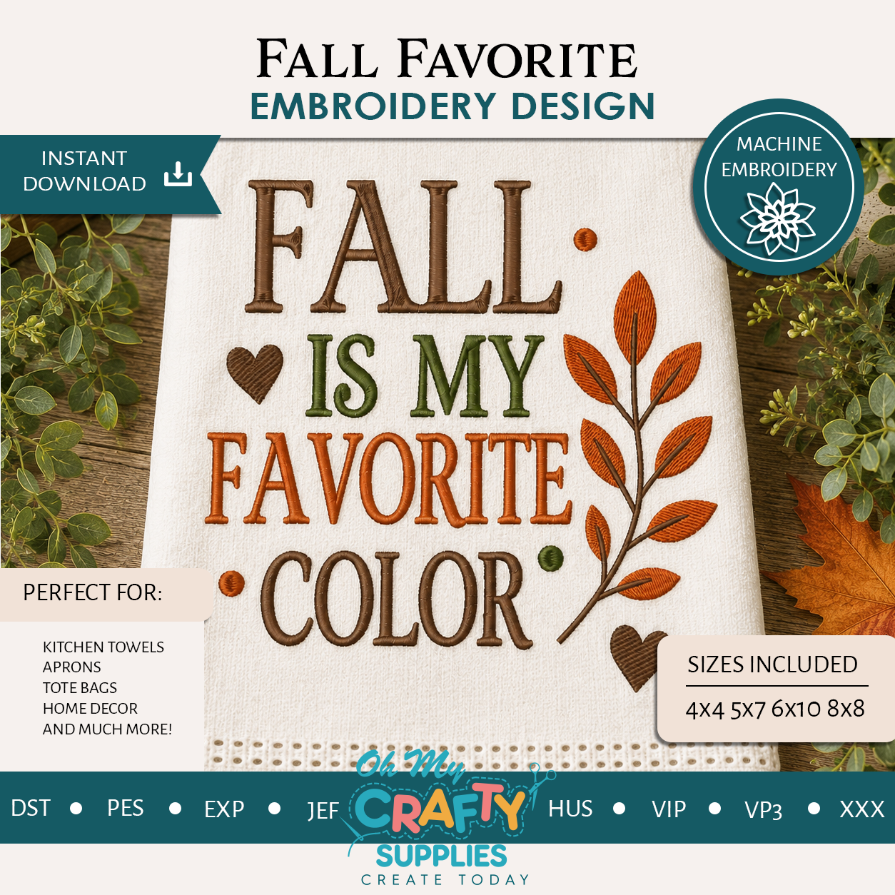 Fall Favorite Embroidery Design