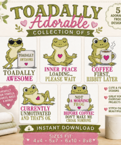 Toadally Adorable Embroidery Design Collection of 5