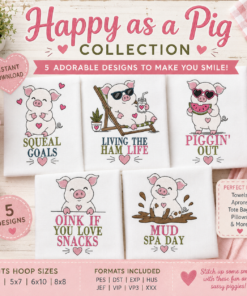 Happy as a Pig Collection 5 designs