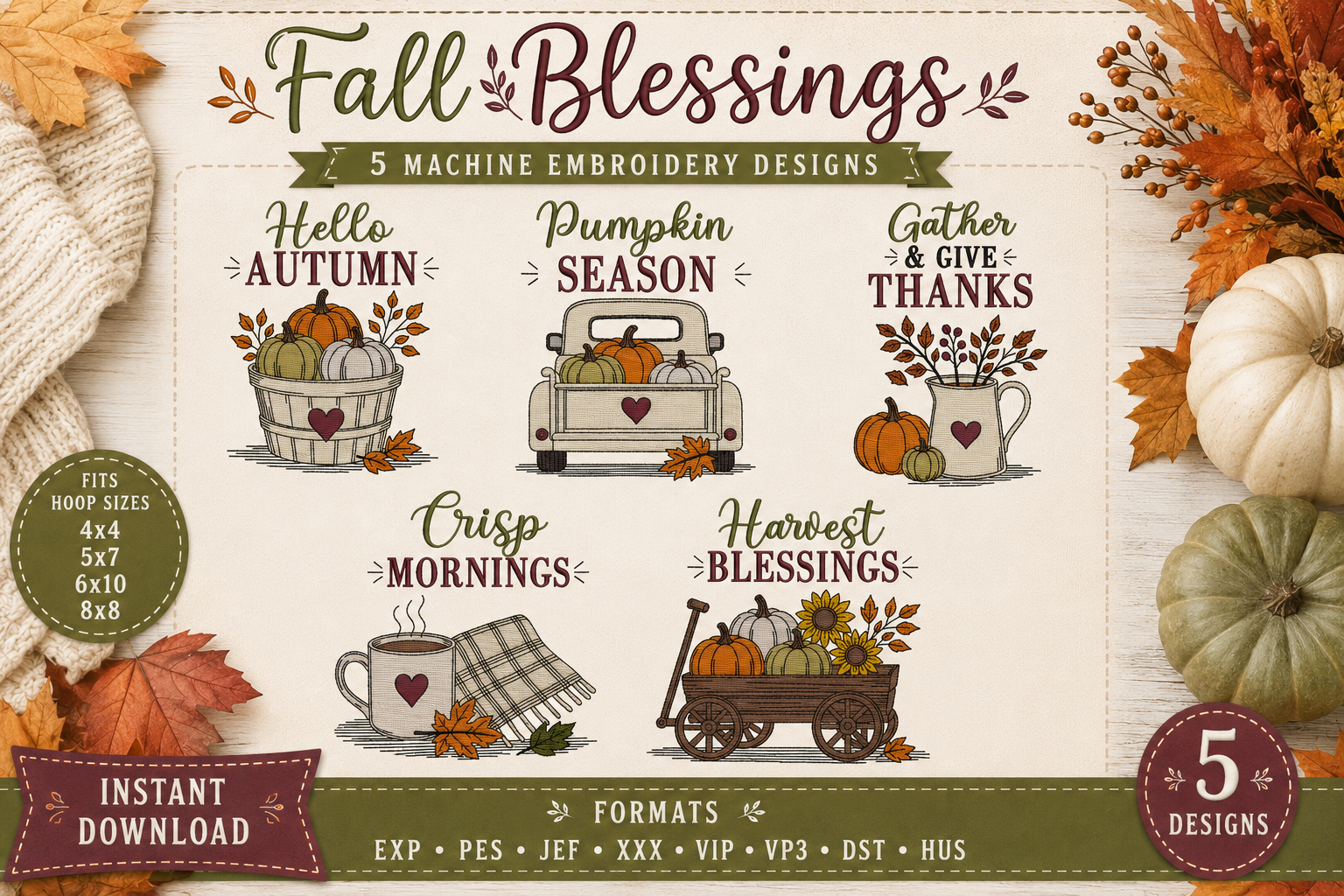 Fall Blessings Collection 5 Designs