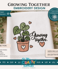 Growing Together Embroidery Design
