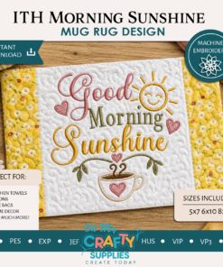 ITH Morning Sunshine Mug Rug Embroidery Design