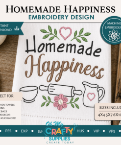 Homemade Happiness Embroidery Design
