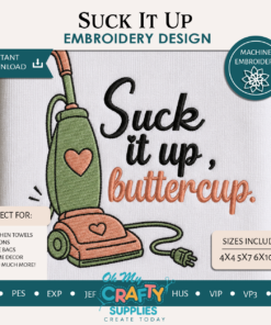 Suck it Up Embroidery Design