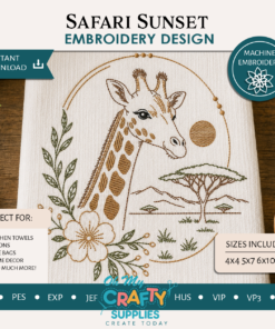 Safari Sunset Embroidery Design