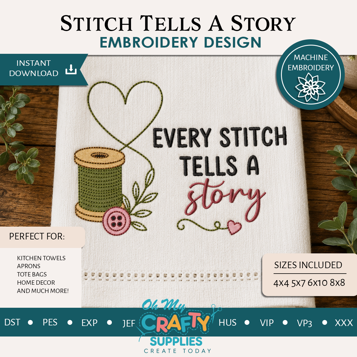 Stitch Tells A Story Embroidery Design