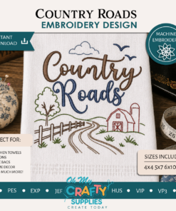 Country Roads Embroidery Design