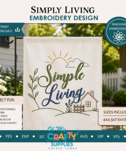 Simple Living Embroidery Design