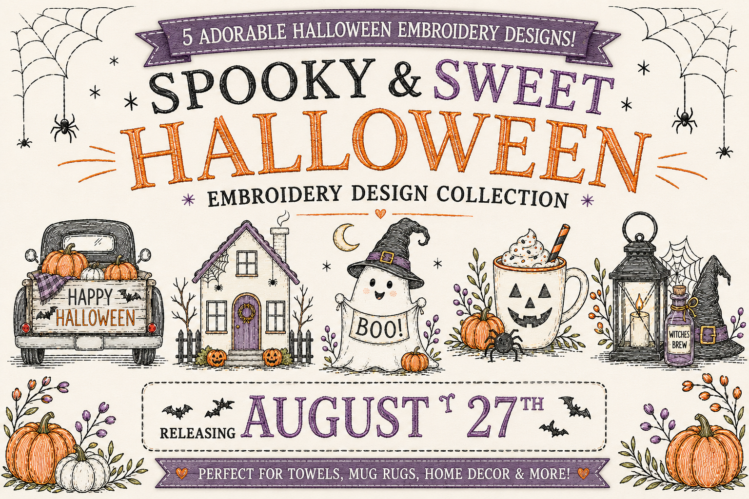 Spooky and Sweet Halloween Embroidery Design