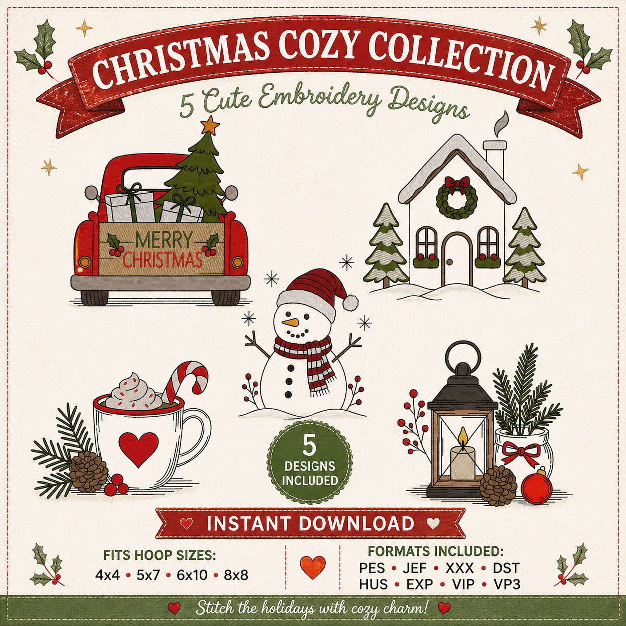 Cozy Christmas Design Collection of 5