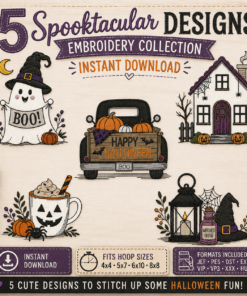 Spooky and Sweet Halloween Embroidery Design