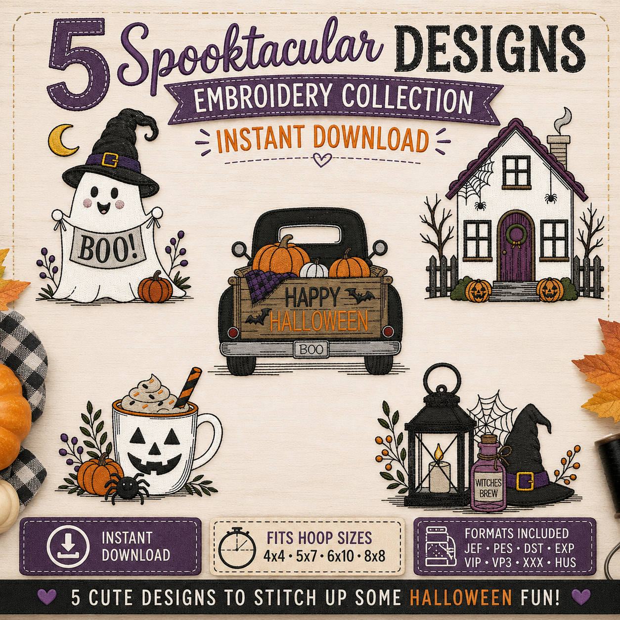 Spooky and Sweet Halloween Embroidery Design
