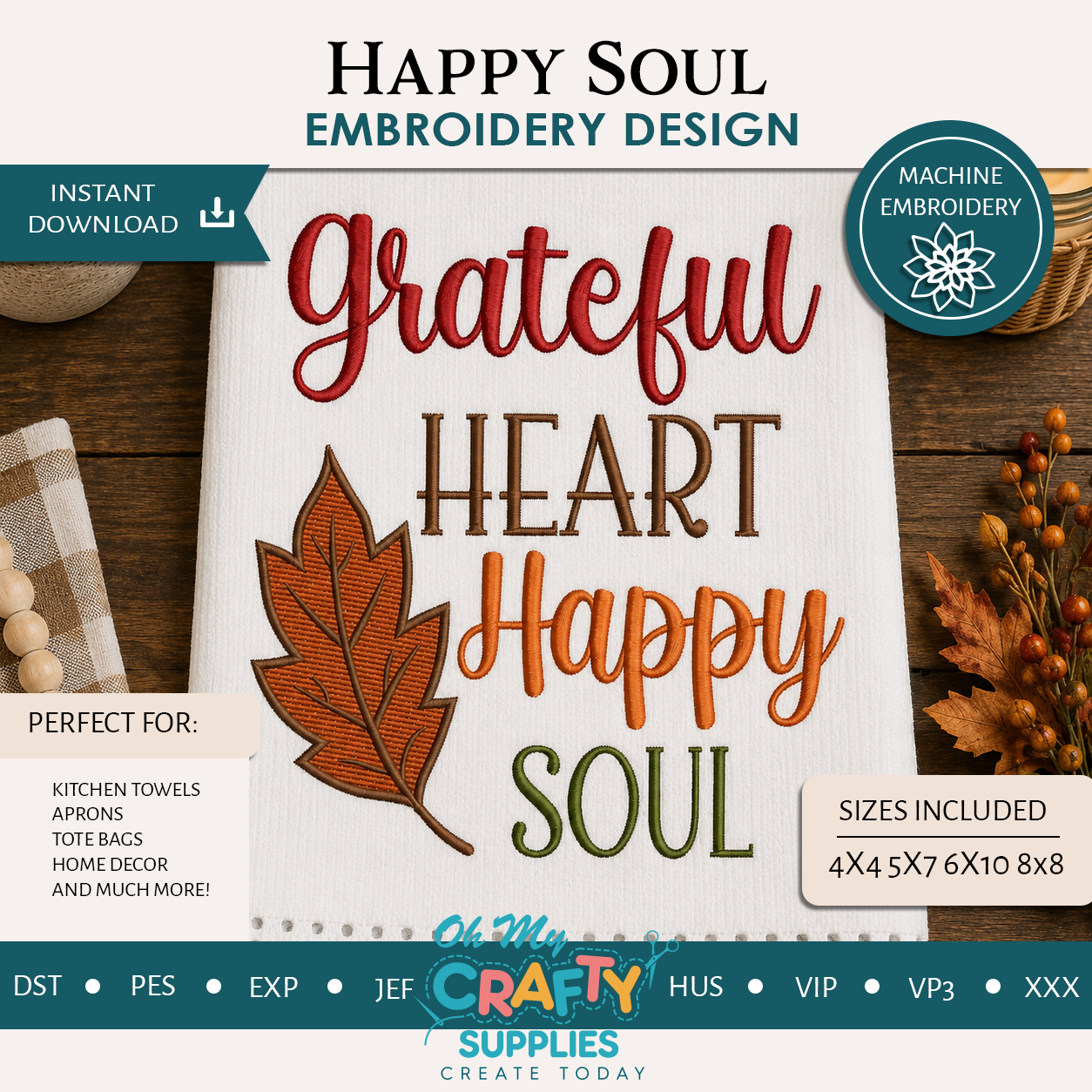 Happy Soul Embroidery Design