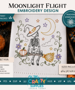 Moonlight Flight Embroidery Design