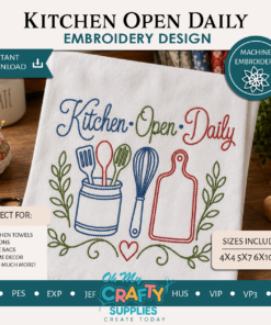 Kitchen Open Daily Embroidery Design