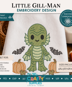 Little Gill-Man Embroidery Design