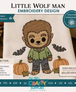 Little Wolf Man Embroidery Design