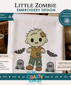 Little Zombie Embroidery Design