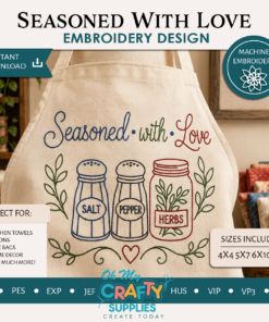 Seasoned With Love Embroidery Design
