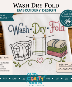 Wash Dry Fold Embroidery Design
