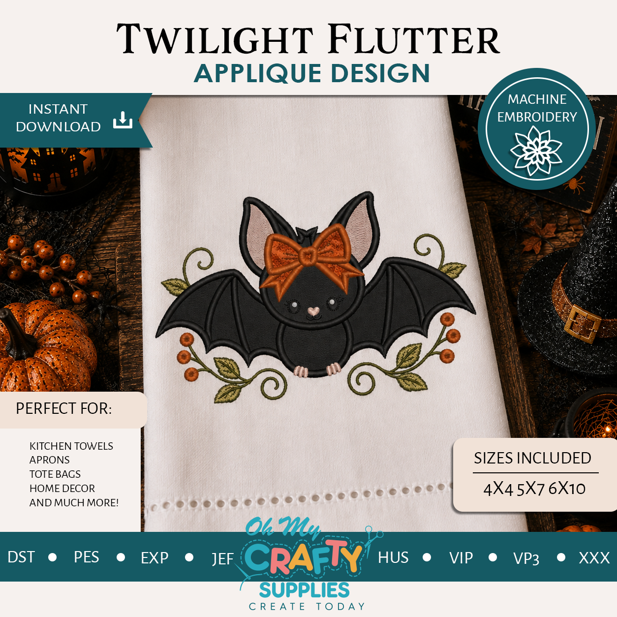 Twilight Flutter Applique Design