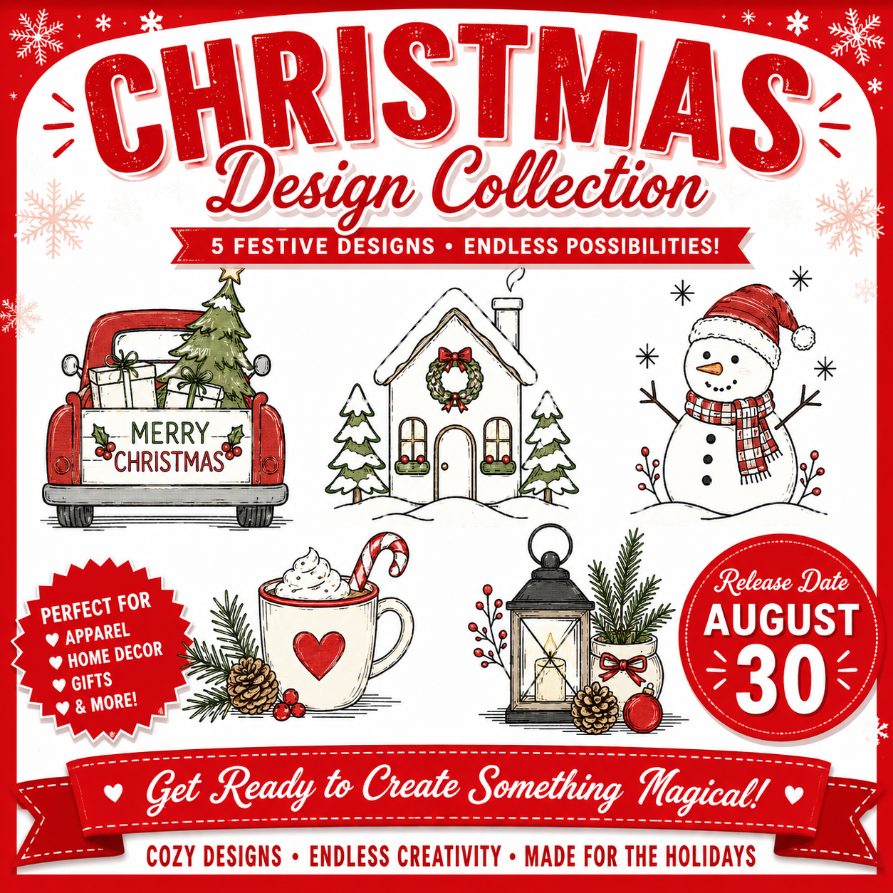 Cozy Chrismas Design Collection of 5