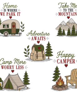 Alternative view of Camping Adventures Machine Embroidery Design Collection – 5 Designs