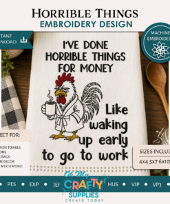 Horrible Things Embroidery Design