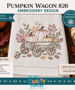 Pumpkin Wagon 826 Embroidery Design