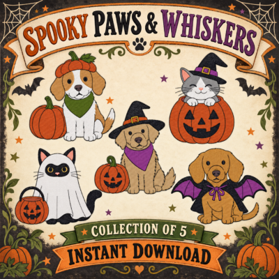 Spooky Paws & Whiskers Collection of 5