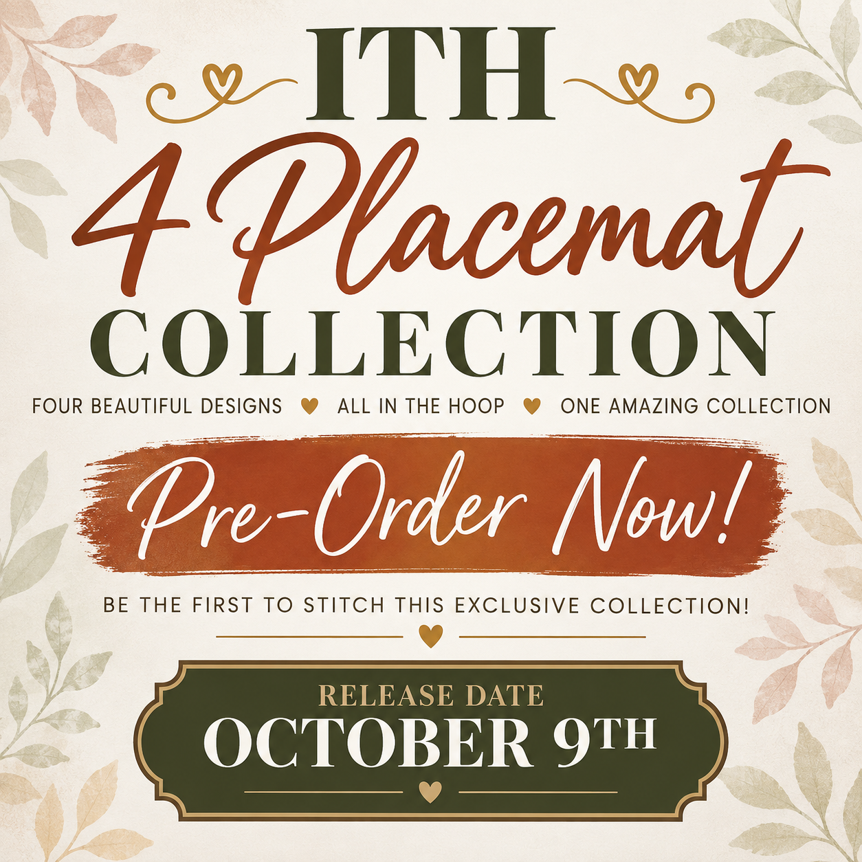 In The Hoop Placemat Collection-Set of 4