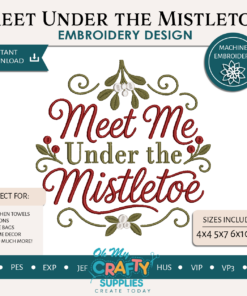 Meet Under the Mistletoe Embroidery Design