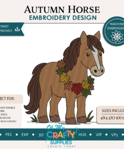 Autumn Horse Embroidery Design