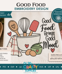 Good Food Embroidery Design