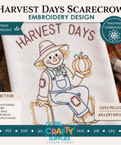 Harvest Days Scarecrow Embroidery Design