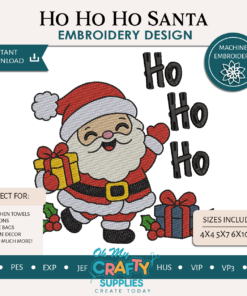 Ho Ho Ho Santa Embroidery Design