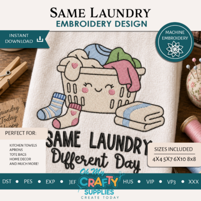 Same Laundry Embroidery Design