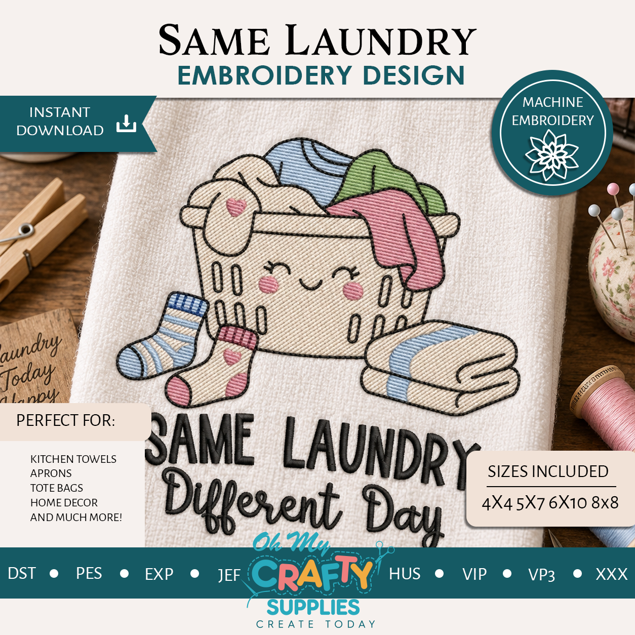 Same Laundry Embroidery Design