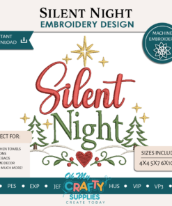 Silent Night Embroidery Design