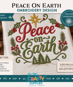 Peace On Earth Embroidery Design
