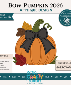 Bow Pumpkin 2026 Applique Embroidery Design