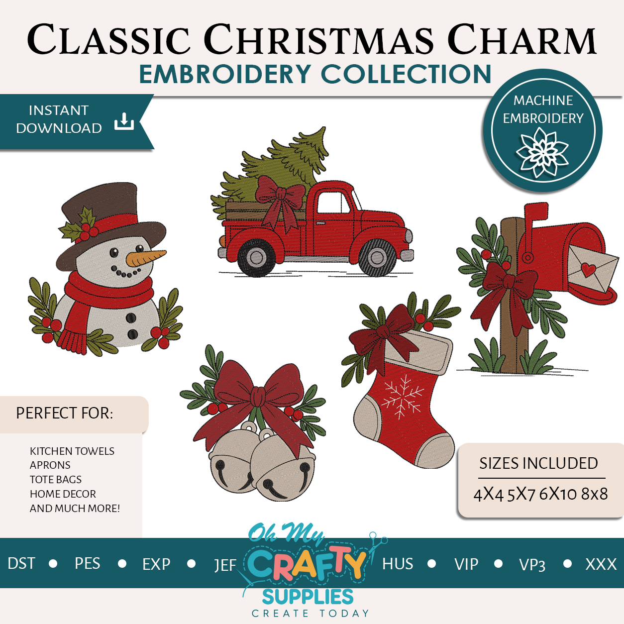 Classic Christmas Charm Collection Set of 5