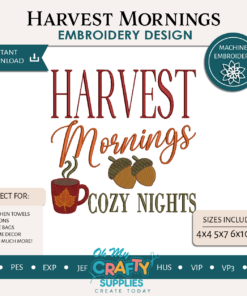 Harvest Mornings Embroidery Design