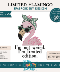 Limited Flamingo Embroidery Design