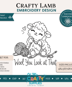 Crafty Lamb Embroidery Design