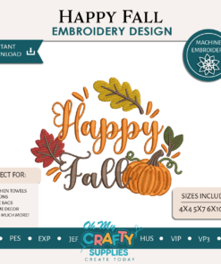 Happy Fall 2026 Embroidery Design
