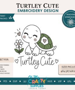 Turtley Cute Embroidery Design