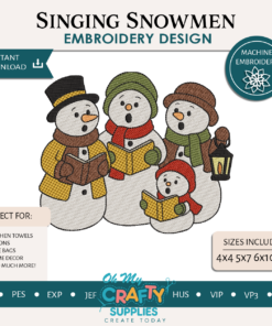 Singing Snowmen Embroidery Design
