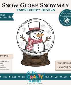 Snow Globe Embroidery Design