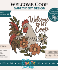 Welcome Coop Embroidery Design